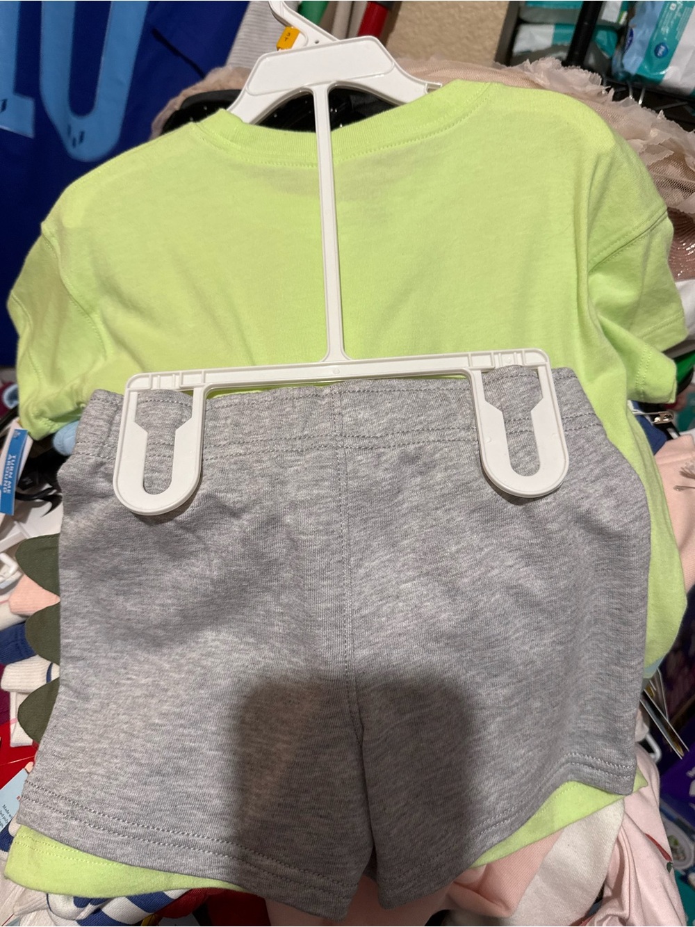 Carter's Light Green Short Sleeve Tee with Cool Gray Dino Graphic - Picture 2 of 2